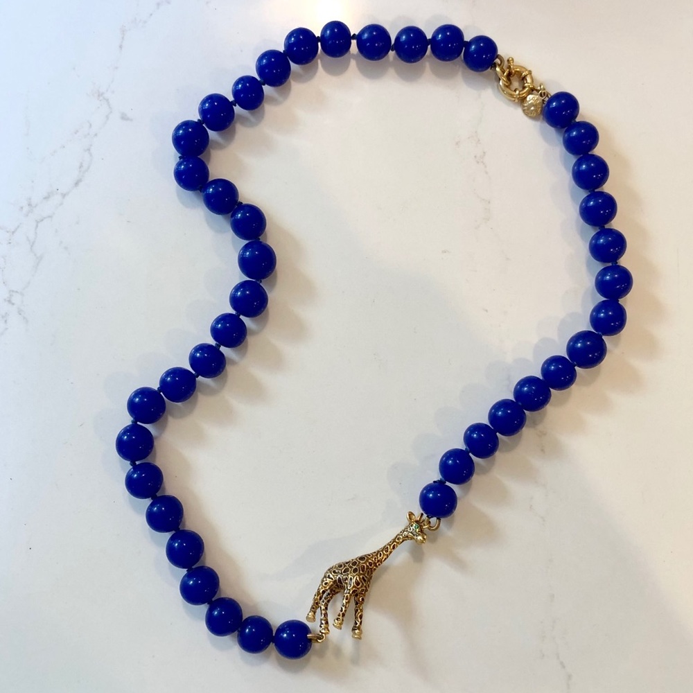 J. Crew Cobalt Giraffe Statement Necklace